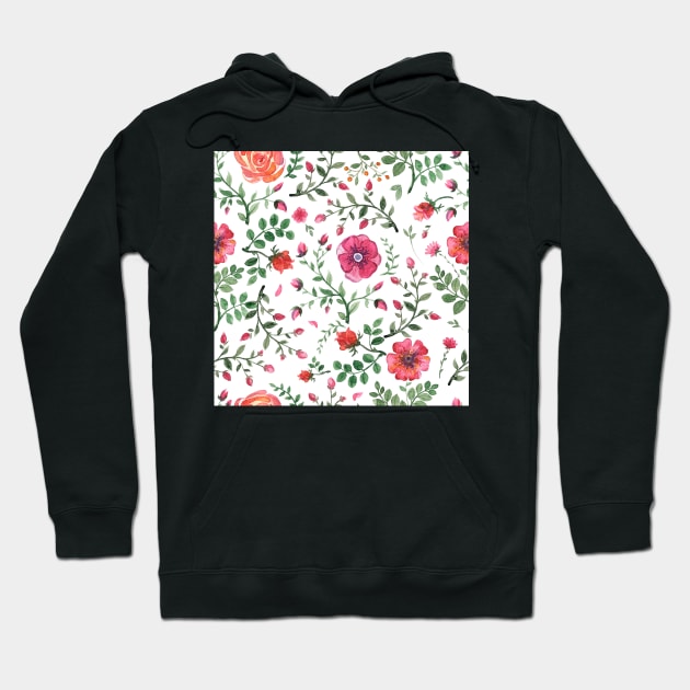 Elegance Seamless pattern with flowers Hoodie by Olga Berlet